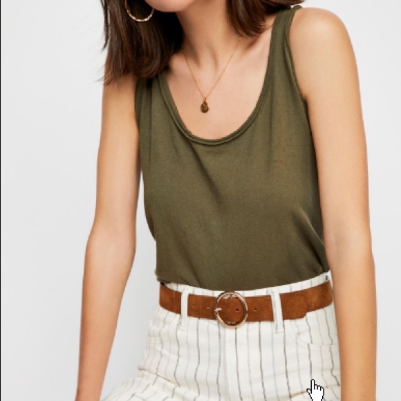Free People moss green Sydney bodysuit cotton Med - Picture 1 of 4